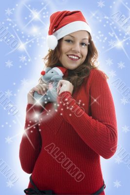 Beautiful woman with gift