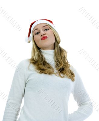 Beautiful woman with red scarf