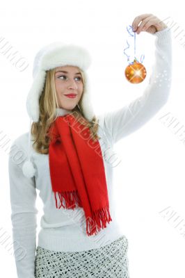 Beautiful woman with gift