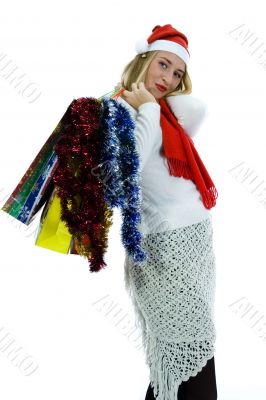 Beautiful woman with gift