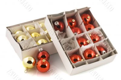 boxes christmas balls