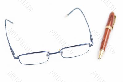 Glasses and pen