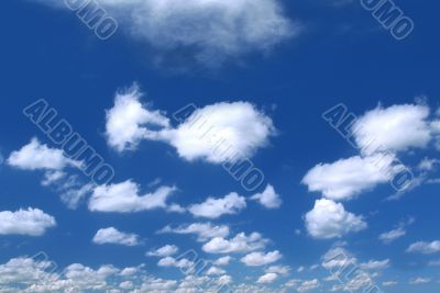 summer sky with cumulus clouds