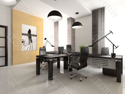 Interior of the cabinet in office 3D rendering