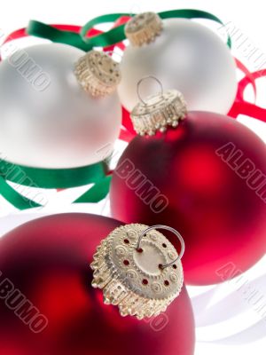 Christmas ornaments in white 3