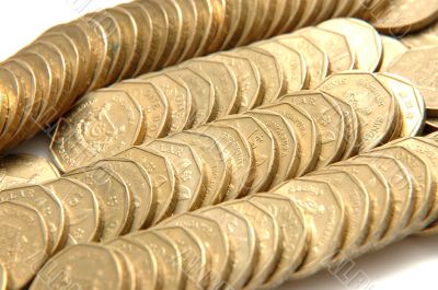 Stacks and rows of gold coins Stacks and rows of gold coins