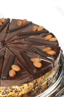 almond cake with chocolate