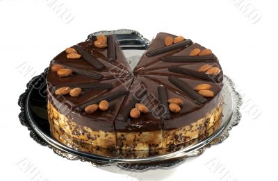 almond cake with chocolate