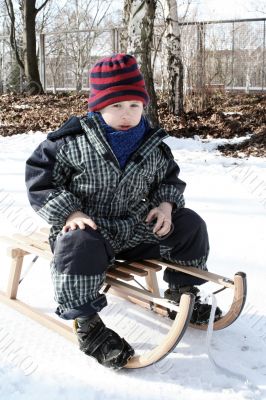 young boy in winter