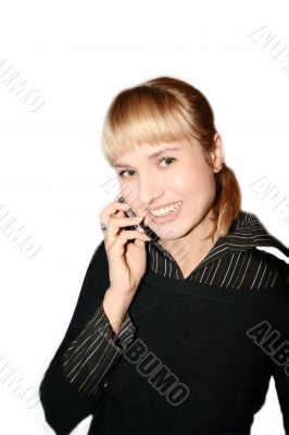 woman is calling by phone