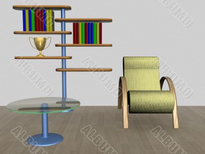 House interior. 3D image.