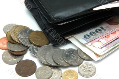 Closeup of wallet and cash