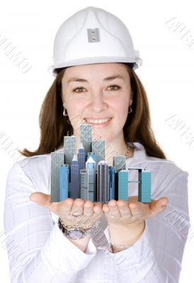 corporate female architect smiling