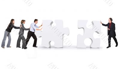 business teamwork - puzzle pieces