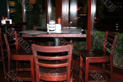 Table and Chairs in a Restaurant