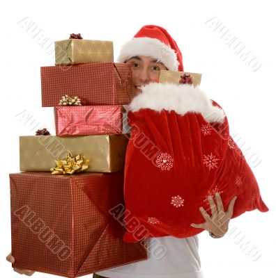 lots of christmas gifts by santa