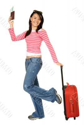 girl going on vacation