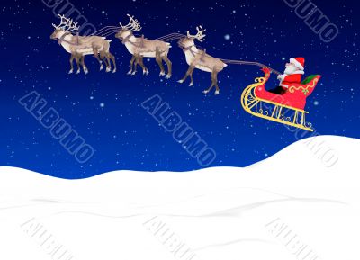 santa with sleigh