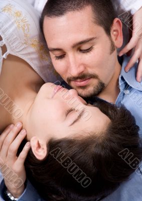 couple in love on the floor