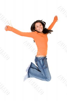 girl jumping of joy