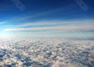 View of the skies from plane