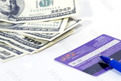 plastic card with pen