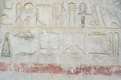  Egyptian Hieroglyphs in the temple of Hutshapsud