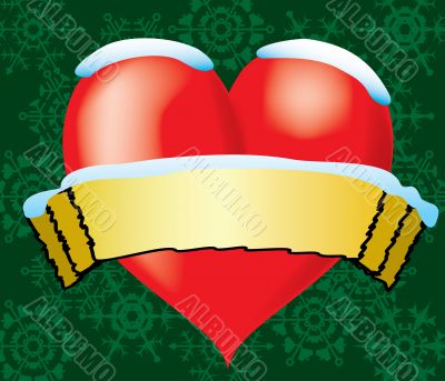 Heart and banner. A greeting card. Heart and banner. A greeting card.