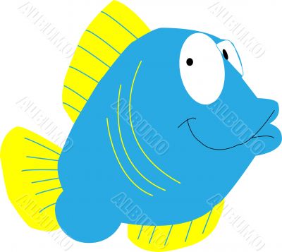 blue cartoon fish