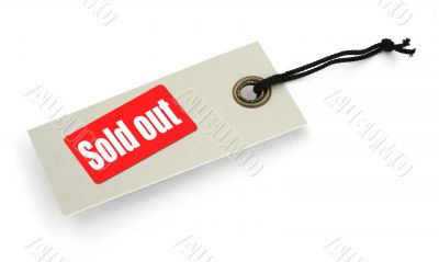 Tag with Sold out inscription