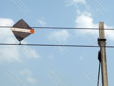 Kite Trapped on Wires