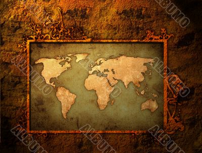 world map-vintage artwork