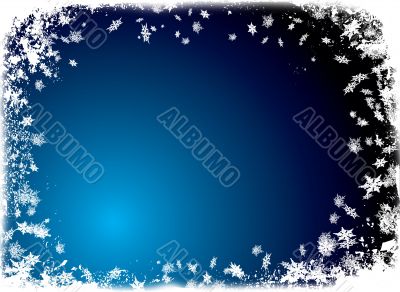 christmas flake border blue