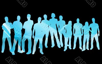textures style of people silhouettes