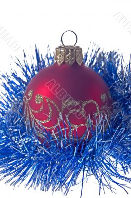 Christmas ornament - a red fur-tree sphere