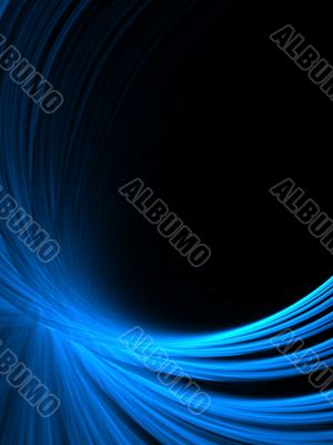 Fractal Abstact Background - Curving threads of blue with copyspace