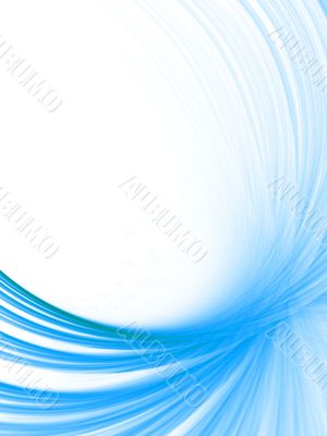 Fractal Abstact Background - Threads of curving blue with copyspace
