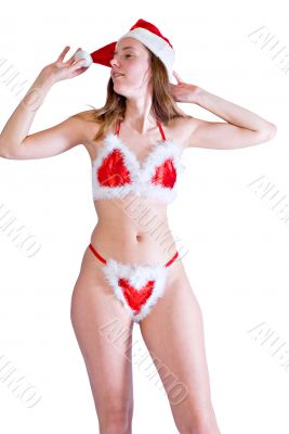 Girl is sexy christmas bikini