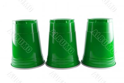 Three Green Party Cups