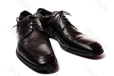 Black men shoes isolated on white