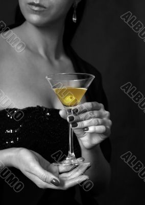 Martini with an olive