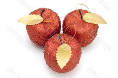 Three apple decorations