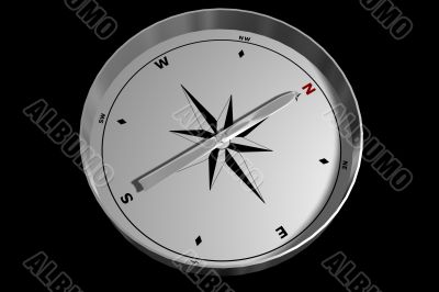 Isolated Compass Pointing North Isolated Compass Pointing North