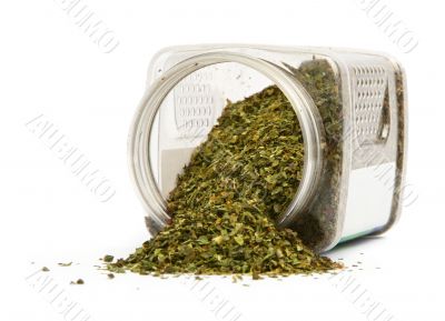 spilled dry basil
