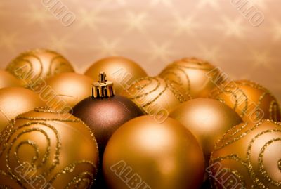 golden christmas baubles