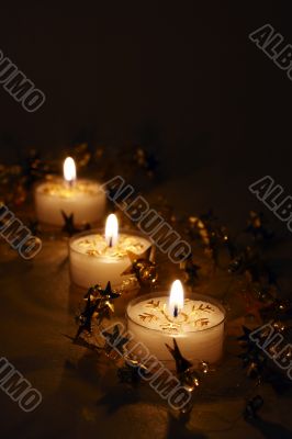 glowing christmas candles