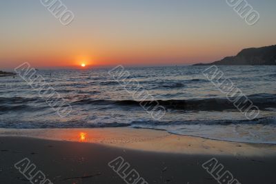 Reflect of sunset in Sanary, France