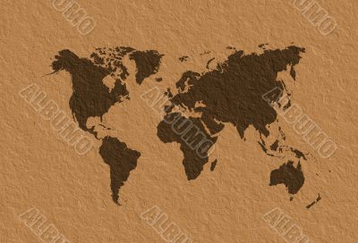 World map parchment