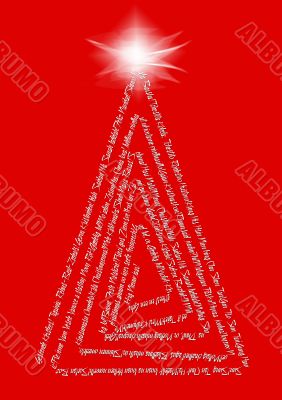 christmas tree made with words christmas tree made with words