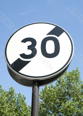 A speed limit 30 km/h road sign of Paris